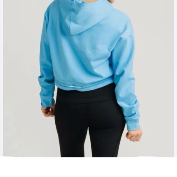 ZYIA Sky Blue Uppercut Cropped Pullover XXL Hoodie - Picture 5 of 13